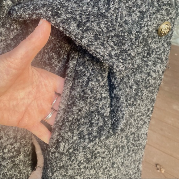 ❤️Laundry by Shelli Segal ❤️ 2. Grey Bouclè Coat w/ Brass buttons, flared style - Picture 7 of 16